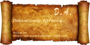 Debreczeny Alfonza névjegykártya
